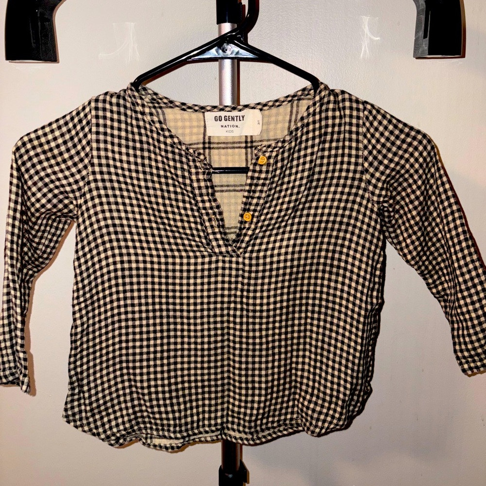 Go Gently Nation Kids Checkered Top Size 3T